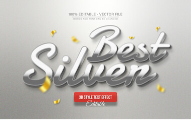 Best Silver 3d Text Effect for Poster, Logo and T-Shirt Template