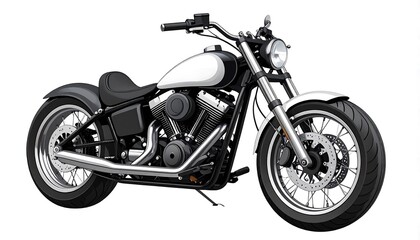 Classic Motorcycle Isolated On White.