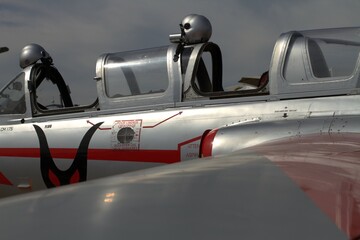 cockpit old jet fighter plane