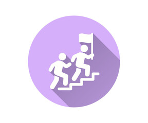 Leadership flat icon. Simple illustration with long shadow for graphic and web design.