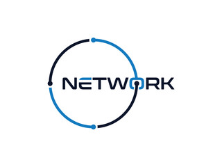 network logo design, vector illustration connection symbol, great for internet, technology company, IT services, digital startups, cloud computing, cyber technology, blockchain and telecommunication.