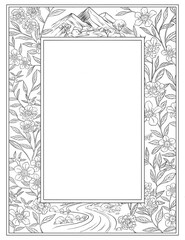 endemic floral pattern border and frame illustration