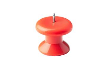 Red Push Pin Isolated on a Transparent Background for Office and Creative Organization Tasks