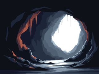 Dark Cave with Reflection