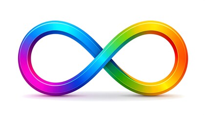 Colorful Infinity Symbol with Isolated on White.