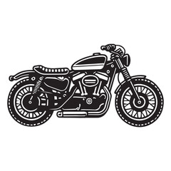 Obraz premium Minimalist Cafe Racer Clipart for Trendy Shirt Graphics