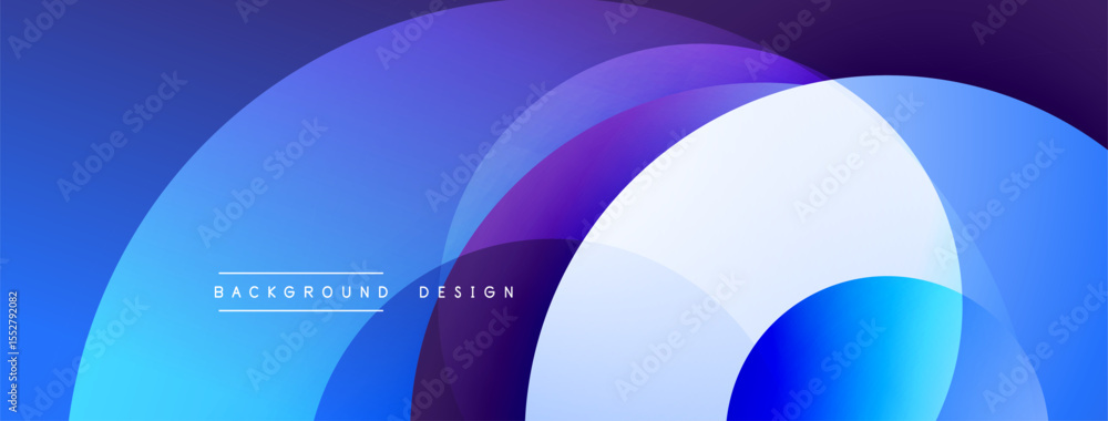 Aufkleber Abstract background features overlapping circles. Gradient shades create dynamic visual effect. Modern design elements present smooth transitions.
