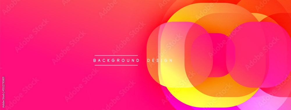 Aufkleber Abstract vibrant layers create dynamic gradient effect. Pink, orange, yellow hues blend smoothly. Modern design element.