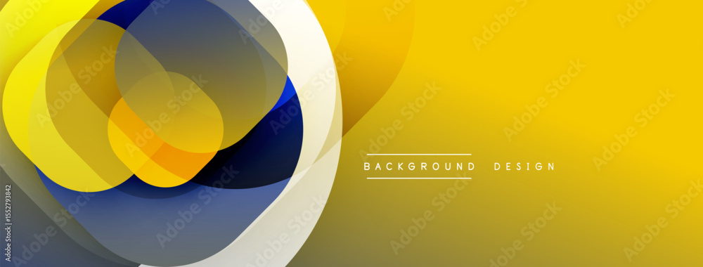 Poster abstract yellow design features flowing shapes, curves, gradients. modern aesthetic, dynamic composi