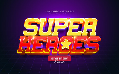 Super Heroes 3D Text Effects for Posters, Logos, and T-Shirt Templates
