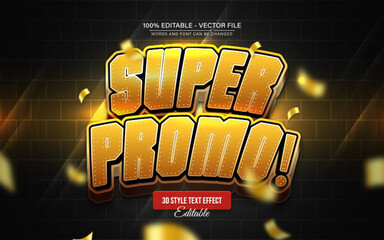 Super Promo Golden 3d Text Effect for Poster, Logo and T-Shirt Template