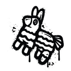 Graffiti Spray donkey on isolated white background