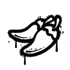 Graffiti Spray chili on isolated white background