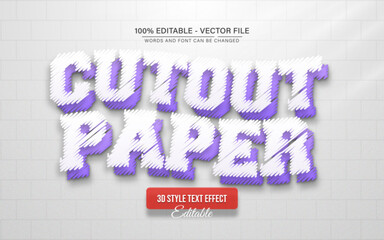 White cut out paper text effect editable