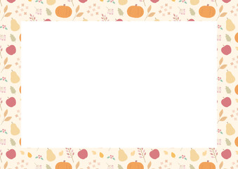 秋のパターンとフレーム、かぼちゃや葉のおしゃれな壁紙