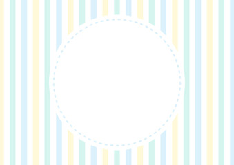 夏色のストライプ、夏のフレーム、丸型の飾り枠