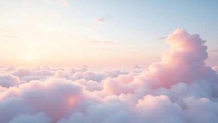Sky with pink clouds at sunrise or sunset