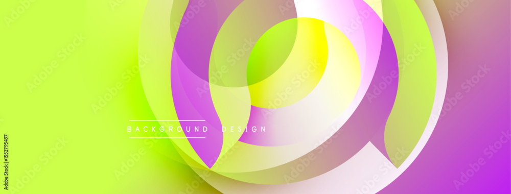 Aufkleber Abstract vibrant layers create dynamic circular composition. Colors blend, forming modern background design. Smooth gradients offer visual interest.
