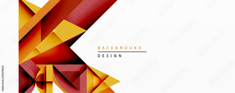 Leinwandbilder abstract geometric shapes overlap, creating dynamic composition. warm colorsreds, oranges, yellowsdo