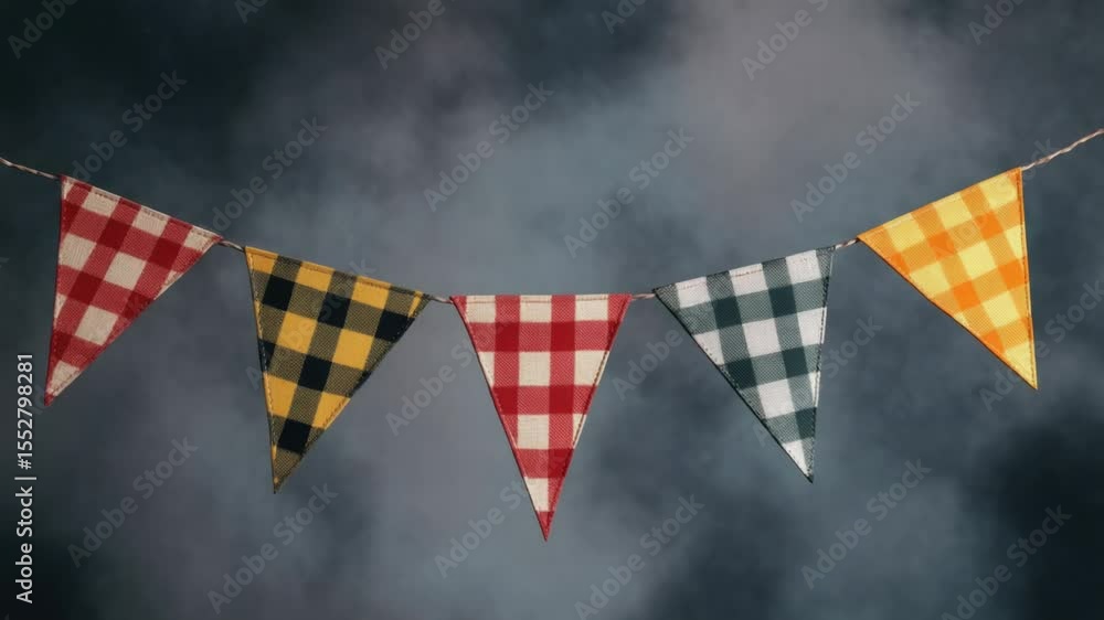 Aufkleber Row of colorful flags hanging from a string