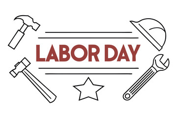  Happy labor day logo vector illustration.
