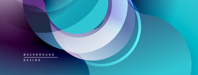Abstract flowing shapes, vibrant blues, purples, whites. Modern design, smooth gradients create dynamic visual effect.