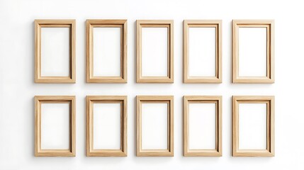 wooden frame on white background