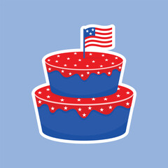 USA Independence Day cake sticker
