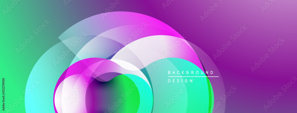 Aufkleber Abstract colorful design. Overlapping circles create dynamic visual effect. Gradient transitions, modern aesthetic.