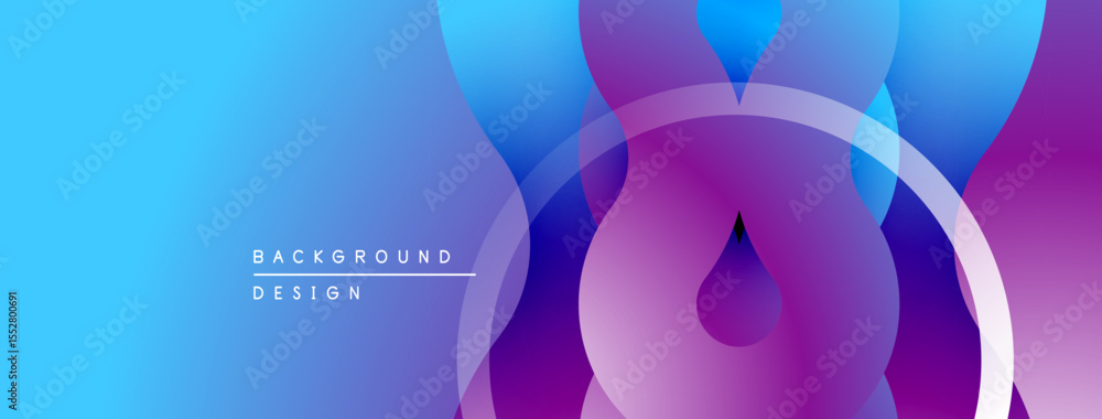 Poster abstract gradient background. blue, purple hues blend, creating fluid shapes. minimalist design, mod