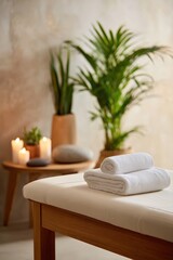 Moodscaping: Serene spa room with candles, wood textures, and biophilic layout for emotional healing