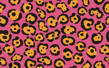 ジャガー柄、アニマル柄のシームレスパターン、背景、ベクターデーター、総柄　サイケデリック
