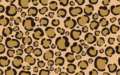 ヒョウ柄、レパード柄、アニマル柄のシームレスパターン、背景、ベクターデーター、総柄　ナチュラル
