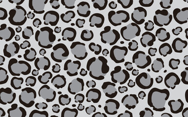 ヒョウ柄、レパード柄、アニマル柄のシームレスパターン、背景、ベクターデーター、総柄　モノトーン