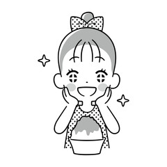 かき氷を食べる女の子