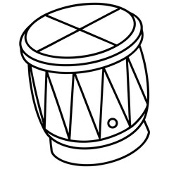 Toy Drum Outline Vector