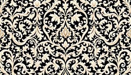 a decorative wallpaper with an ornate design that features a repeating pattern of flowers and leaves