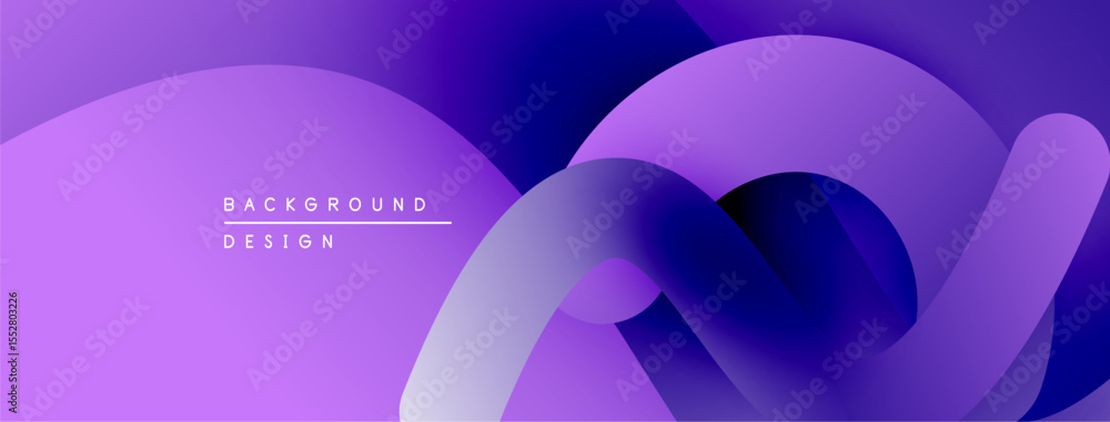 Poster Abstract fluid shapes, purple hues, modern design. Gradient background creates dynamic visual effect. Minimalist composition.