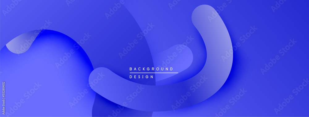 Poster Abstract blue design features flowing shapes, gradients. Modern aesthetic suitable for backgrounds, presentations. Smooth curves create dynamic composition.