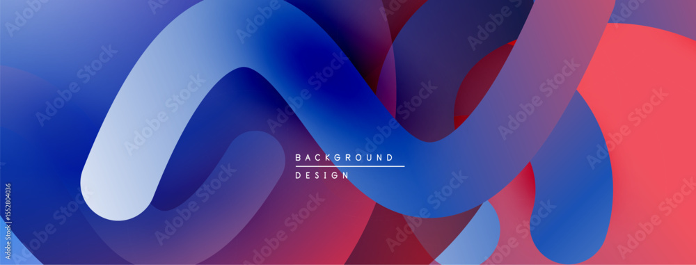 Poster Abstract fluid shapes, vibrant colors blend. Modern design, smooth gradients create dynamic composition. Background features text overlay.