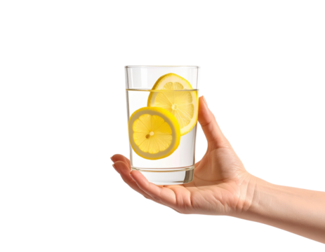 hand holding a glass of orange juice