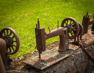 old rusty sewing machine