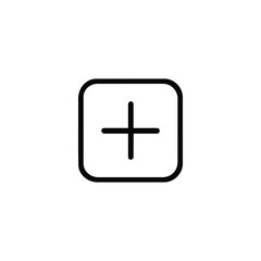 Obraz premium Plus Square Monoline Icon Add Symbol