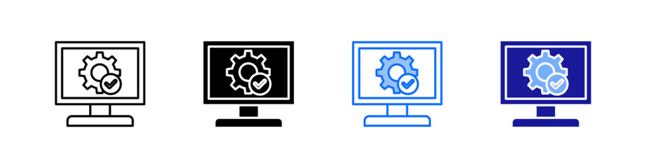 Management Multiple Style Icon Set Vector 