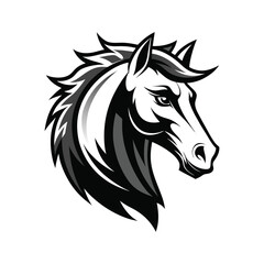 Stylized Black and White Horse Head