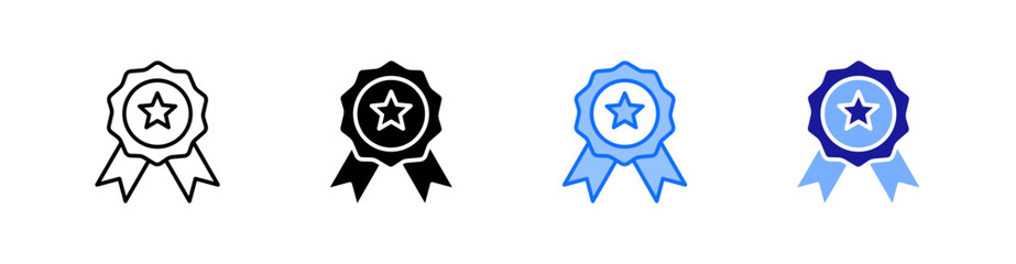 Award Multiple Style Icon Set Vector 