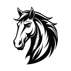 Stylized Black and White Horse Head