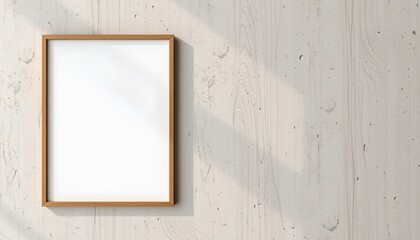 a white, rectangular board hangs on a wall in an indoor space. the frame is minimalistic with no visible handle or stand for writing purposes