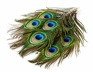 Obraz premium Peacock Feathers Vibrant Colors & Detailed Texture of a Krishna Worship Fan