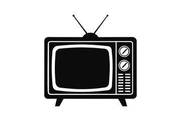 Tv silhouette vector bundle  illustration, Set of black Tv silhouette vector 